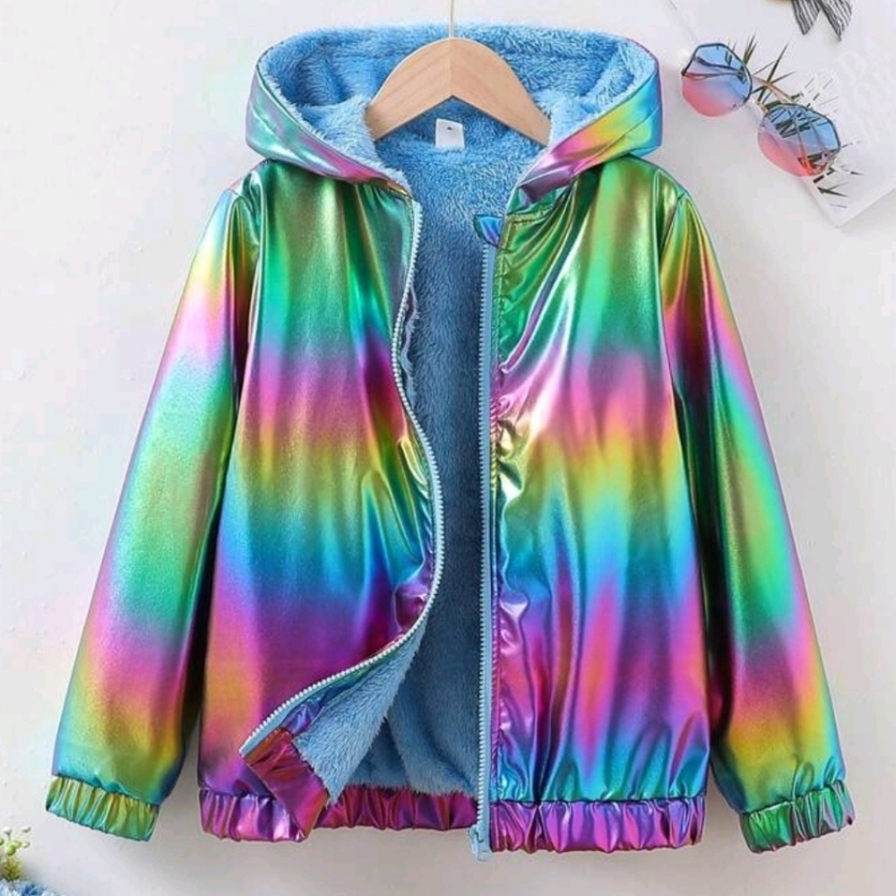 Multicolor zip up lined hoodie